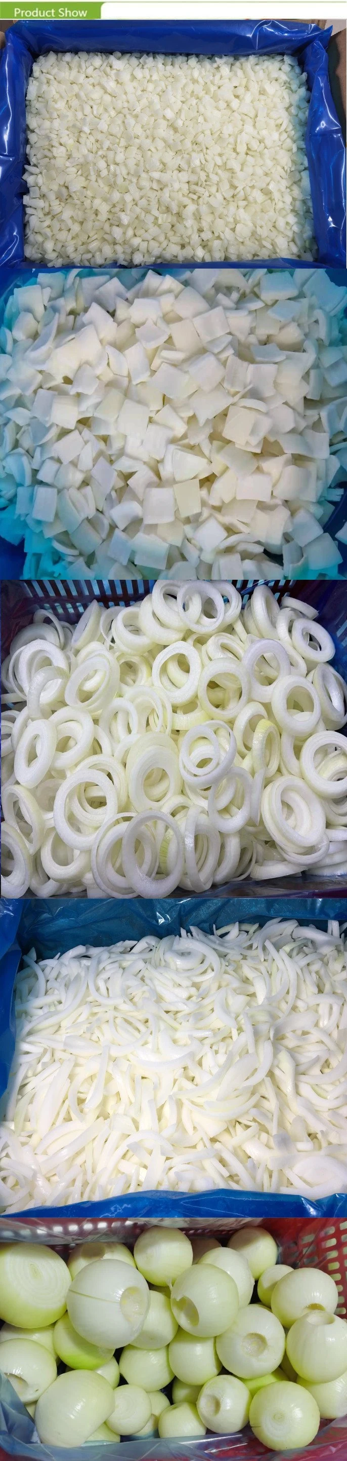 China Vegetables Frozen Green Spring Onion Rings IQF Onion Diced/Sliced/Chunk Factory Supplier