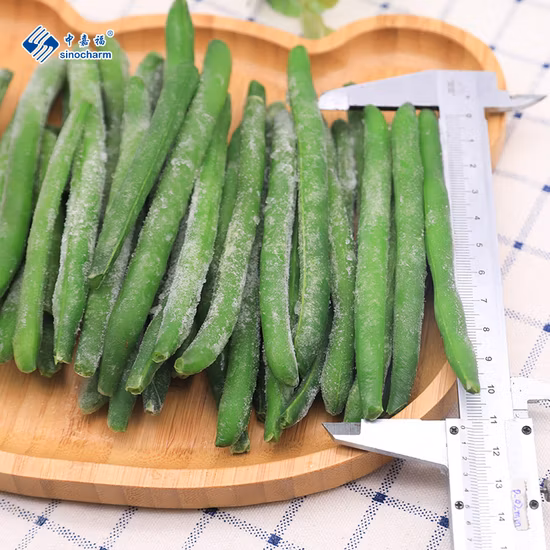 Brc a Approved No Worm Base Material IQF Green Beans Whole Frozen Green Beans Whole