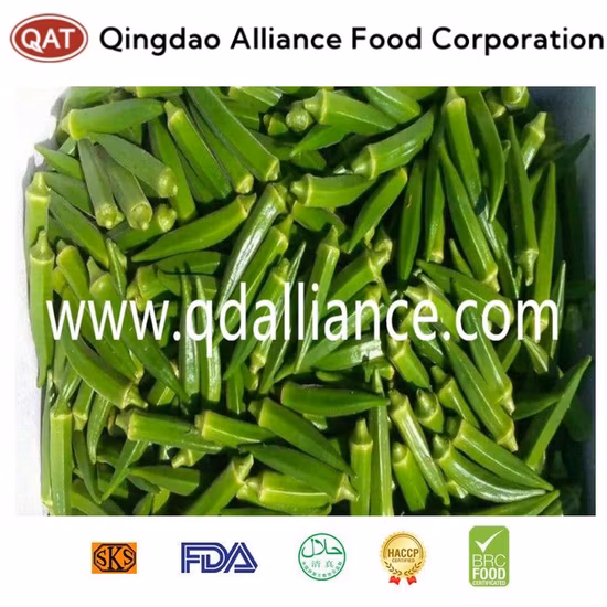 China IQF Frozen Whole Green Okra for Food Service Wholesaler