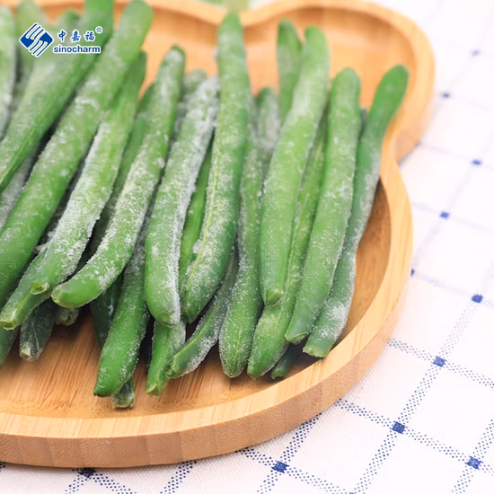 Brc a Approved No Worm Base Material IQF Green Beans Whole Frozen Green Beans Whole